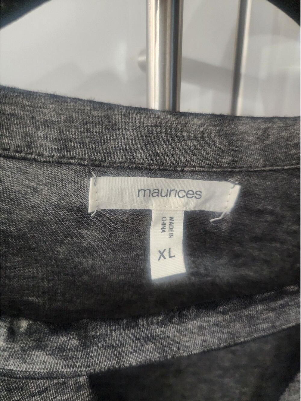 Maurices XL Gray AC/DC Graphic T-Shirt with Leopard Print and Cutout Neckline - Picture 2 of 3